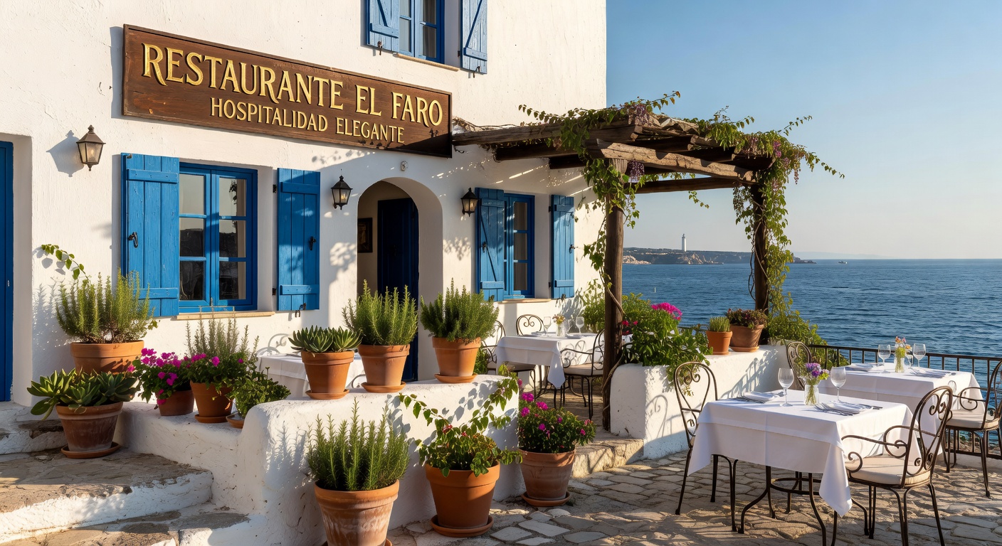 Exterior del restaurante frente al mar